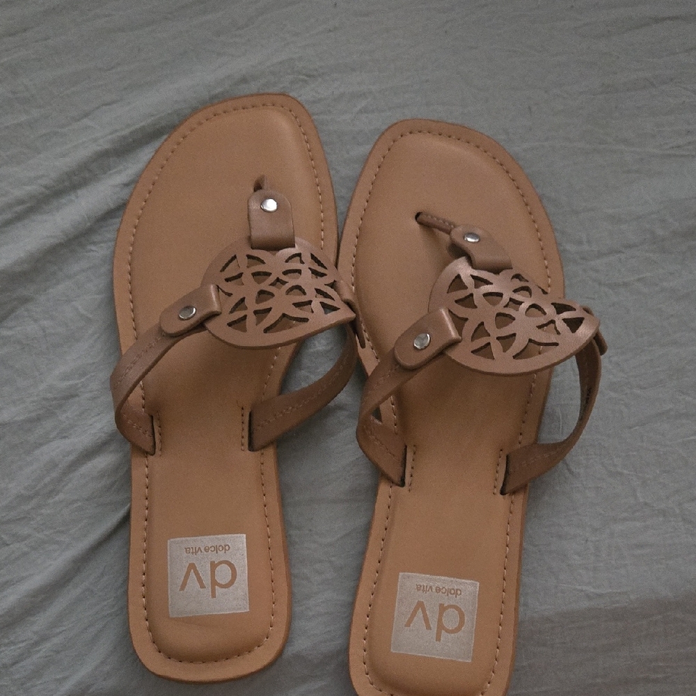 DV by Dolce Vita Tan Cut-Out Sandals